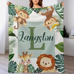 Personalized Baby Blankets for Boys Girls - Jungle Bulletin, Names of Our Friends