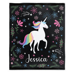 Personalized Unicorn Party Blanket for Girls