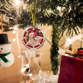 Personalized Custom Round Shaped Acrylic Photo Christmas Ornament For Pet Lovers - On The Naughty List I Regret Nothing