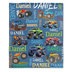 Personalized Blue Off-Road Truck Blanket