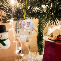 Personalized Memorial Photo Ornament - Acrylic Round Shaped - Sympathy Gift - Always With You