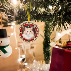 Merry Woofmas Meowy Christmas - Personalized Custom Round Shaped Photo Christmas Acrylic Ornament - Gift For Pet Lovers