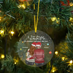 Une véritable amitié - Ornement personnalisé personnalisé Bestie - Forme ronde en acrylique - Cadeau de Noël pour les meilleurs amis, BFF, sœurs