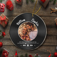 You Are My Best Adventure - Couple personnalisé photo acrylique ronde en forme d’ornement - Cadeau de Noël pour mari femme, anniversaire