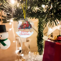 Souvenir de famille - Ornement photo acrylique en cercle personnalisé