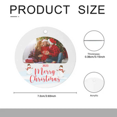 Souvenir de famille - Ornement photo acrylique en cercle personnalisé