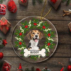 Ornement acrylique personnalisé de chat de chien de photo