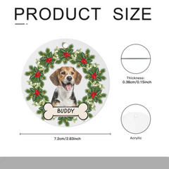 Ornement acrylique personnalisé de chat de chien de photo