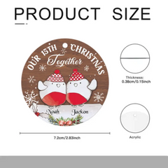 Couple - Notre Noël Ensemble Ornement Acrylique Personnalisé