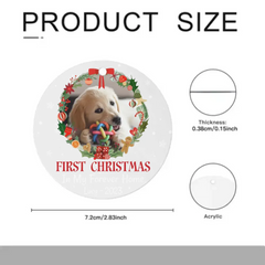 Premier Noël dans ma maison éternelle - Ornement acrylique photo personnalisé pour les amoureux des animaux de compagnie