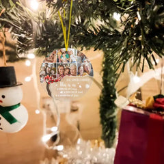 Ornement acrylique d’arbre généalogique de photo personnalisée