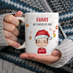 Tasse de chocolat chaud personnalisée pour enfants, tasse - cadeau de Noël pour les enfants