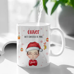 Tasse de chocolat chaud personnalisée pour enfants, tasse - cadeau de Noël pour les enfants