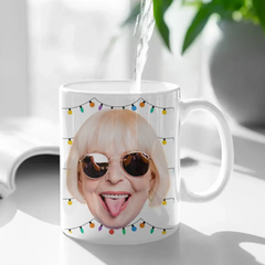 Visage personnalisé drôle de la meilleure maman papa du monde - Tasse photo personnalisée