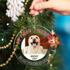 Pet Photo First Christmas - Ornements acryliques personnalisés pour les amoureux des animaux de compagnie