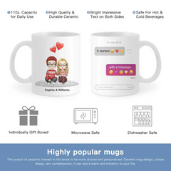 Tasse personnalisée, tout a commencé avec un message – anniversaire, cadeau d'amour pour le conjoint, les couples