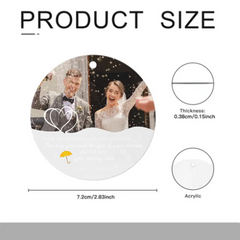 Ornement en cristal photo personnalisé pour couple nouvellement marié – Il y a deux grands jours dans toute histoire d'amour