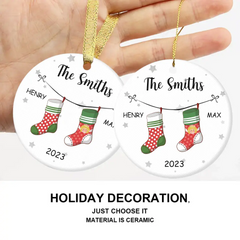 Ornement en céramique personnalisé pour la famille - C'est la plus belle période de l'année - Cadeau de Noël pour la famille