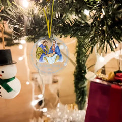 Crèche de Noël - Ornement acrylique personnalisé familial