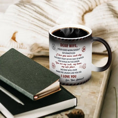 Tasse à couleur changeante avec photo personnalisée Cher mari, femme - Votre travail acharné ne passe pas inaperçu