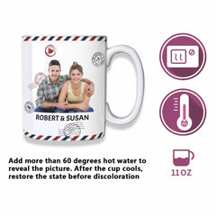 Tasse à couleur changeante avec photo personnalisée Cher mari, femme - Votre travail acharné ne passe pas inaperçu