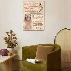 Toile de sympathie personnalisée pour animaux de compagnie, art mural commémoratif personnalisé pour chien - Le moment où tu m'as quitté