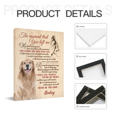 Toile de sympathie personnalisée pour animaux de compagnie, art mural commémoratif personnalisé pour chien - Le moment où tu m'as quitté