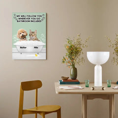Photo de chat de chien personnalisée sur toile personnalisée - Suivez-vous partout où vous allez