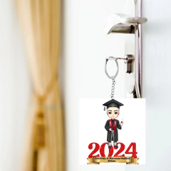 Porte-clés personnalisé de personnage acrylique de graduation