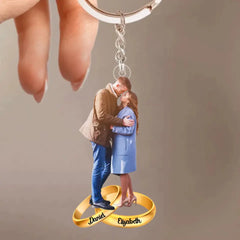 Porte-clés photo personnalisé - Cadeau pour couple, femme, mari