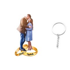 Porte-clés photo personnalisé - Cadeau pour couple, femme, mari