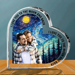 Plaque acrylique de fond artistique photo personnalisée - De notre premier baiser jusqu'à notre dernier souffle