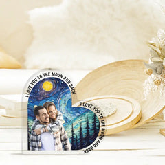 Plaque acrylique de fond artistique photo personnalisée - De notre premier baiser jusqu'à notre dernier souffle