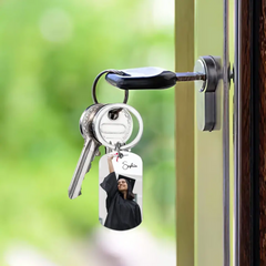 Porte-clés photo personnalisé pour remise de diplôme - C'est amusant mais je suis heureux que nous ayons terminé - Cadeau pour les diplômés