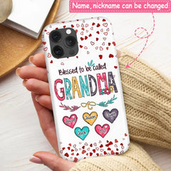 Béni d’être appelé Nana, Maman, Auntie Heart Kids Coque De Téléphone Personnalisée