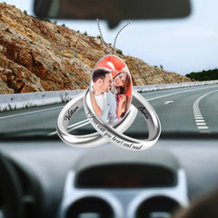 Photo personnalisée Couple bagues en argent ornements acryliques