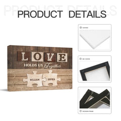 Art mural sur toile personnalisé - L'amour nous tient ensemble