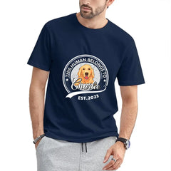 T-shirt unisexe personnalisé personnalisé - L'humain appartient au chien