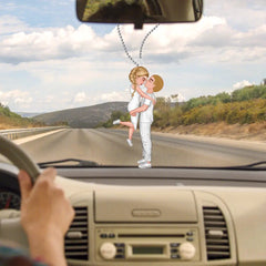 Ornement acrylique personnalisé - Couple câlin