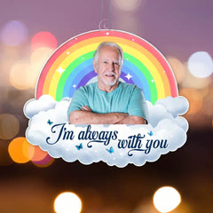 Photo personnalisée Cintre de voiture en acrylique personnalisé - Dans la mémoire aimante - Cadeau commémoratif pour animal de compagnie, famille, amis