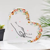 Mom Holding Children Hands Personalized Heart Acrylic Plaque
