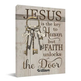 Personalized Jesus is The Key To Heaven Canvas Wall Art