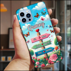 Étui de téléphone personnalisé - Grand-mère Spring Garden Signpost