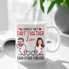 Tasse à café drôle avec visage personnalisé - Aimez-vous pour toujours, cadeaux de Saint-Valentin