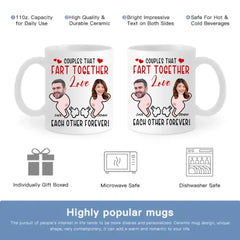 Tasse à café drôle avec visage personnalisé - Aimez-vous pour toujours, cadeaux de Saint-Valentin