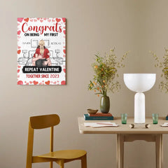 Couple personnalisé personnalisé toile mur Art / couverture- cadeau pour mari femme, anniversaire