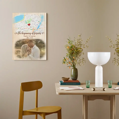 Couple personnalisé personnalisé Photo toile mur Art-le début de toujours, cadeau pour mari femme