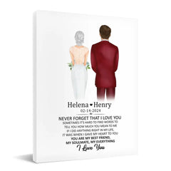 Art mural/couverture en toile personnalisée – N'oubliez jamais que je t'aime, cadeau d'anniversaire