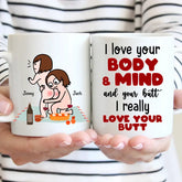 I Really Love Your Butt Personalized Mug, Funny Gift For Couple