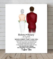 Art mural/couverture en toile personnalisée – N'oubliez jamais que je t'aime, cadeau d'anniversaire